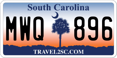 SC license plate MWQ896