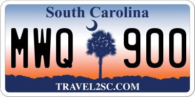 SC license plate MWQ900