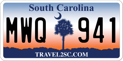 SC license plate MWQ941