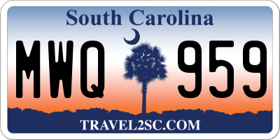SC license plate MWQ959