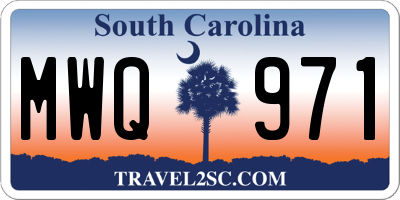 SC license plate MWQ971