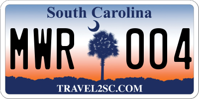 SC license plate MWR004