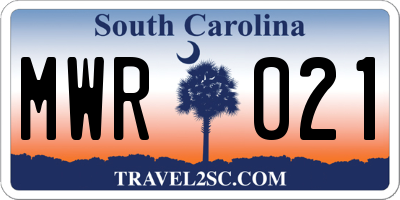 SC license plate MWR021