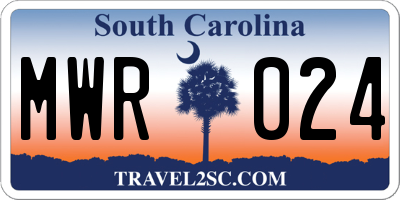 SC license plate MWR024