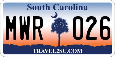 SC license plate MWR026