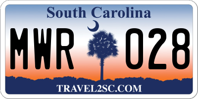 SC license plate MWR028