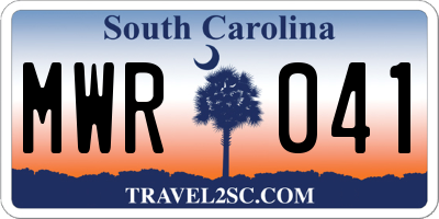 SC license plate MWR041