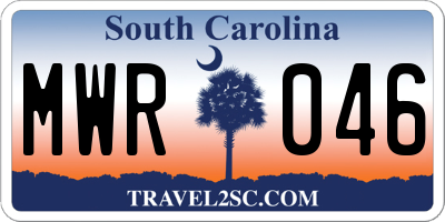 SC license plate MWR046
