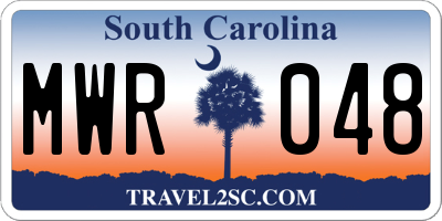 SC license plate MWR048