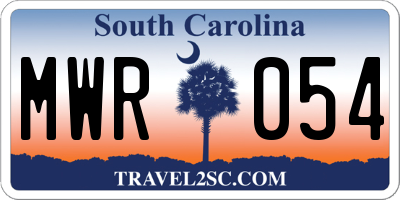SC license plate MWR054