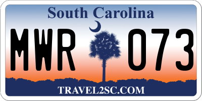 SC license plate MWR073