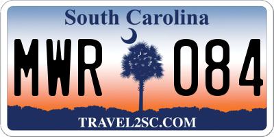 SC license plate MWR084