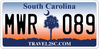 SC license plate MWR089