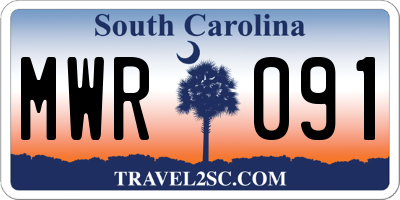 SC license plate MWR091