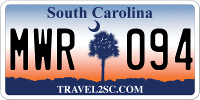 SC license plate MWR094