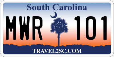 SC license plate MWR101