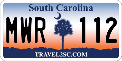 SC license plate MWR112