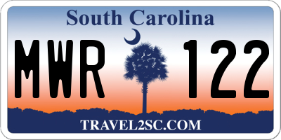 SC license plate MWR122
