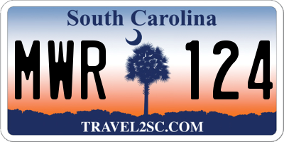 SC license plate MWR124