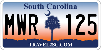 SC license plate MWR125