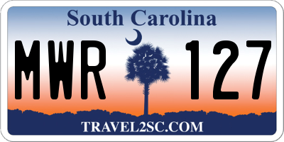 SC license plate MWR127