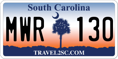 SC license plate MWR130