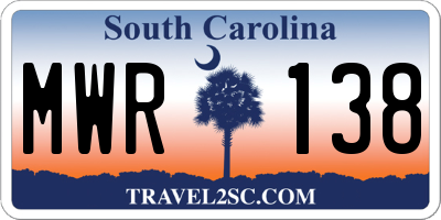 SC license plate MWR138