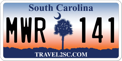 SC license plate MWR141