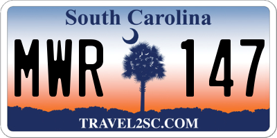 SC license plate MWR147