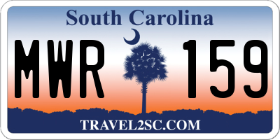 SC license plate MWR159