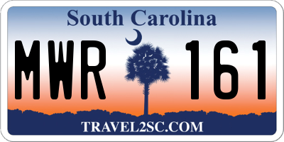 SC license plate MWR161