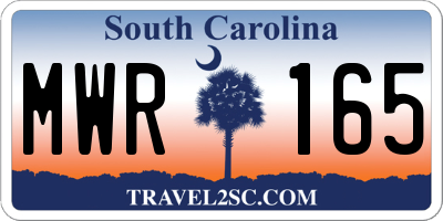SC license plate MWR165