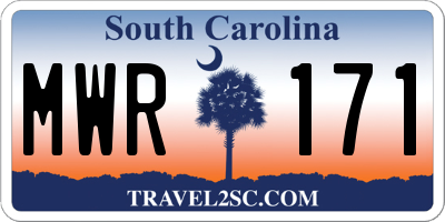 SC license plate MWR171
