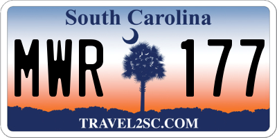 SC license plate MWR177