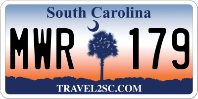 SC license plate MWR179
