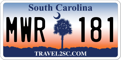 SC license plate MWR181