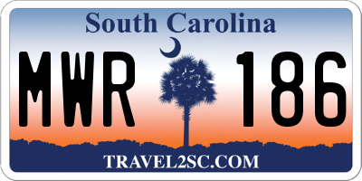 SC license plate MWR186