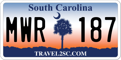 SC license plate MWR187