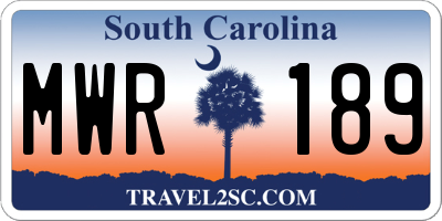SC license plate MWR189