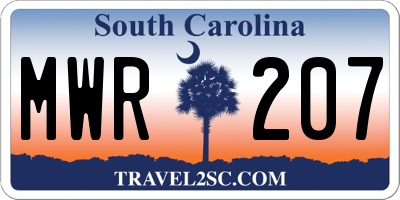 SC license plate MWR207