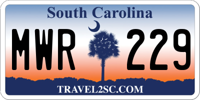 SC license plate MWR229