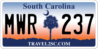 SC license plate MWR237