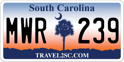 SC license plate MWR239