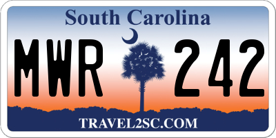 SC license plate MWR242