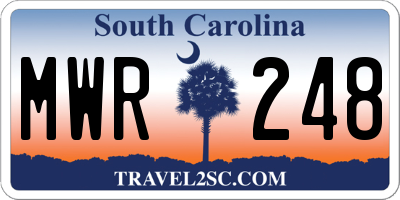 SC license plate MWR248