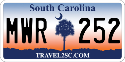 SC license plate MWR252