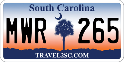 SC license plate MWR265