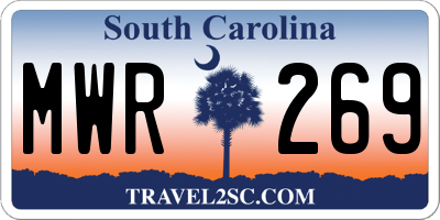 SC license plate MWR269