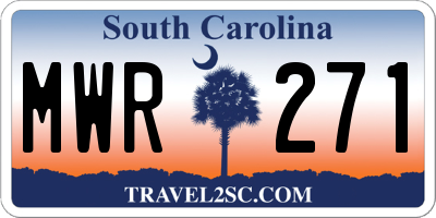 SC license plate MWR271