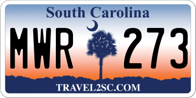 SC license plate MWR273